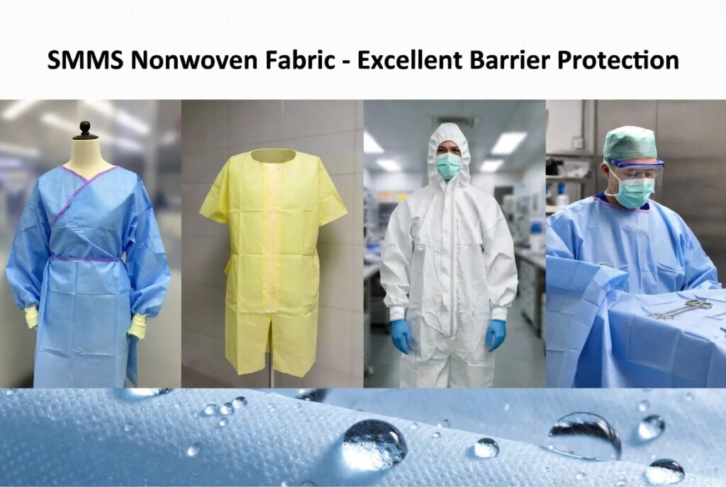 SMMS nonwoven fabric medical applications and barrier protection uses